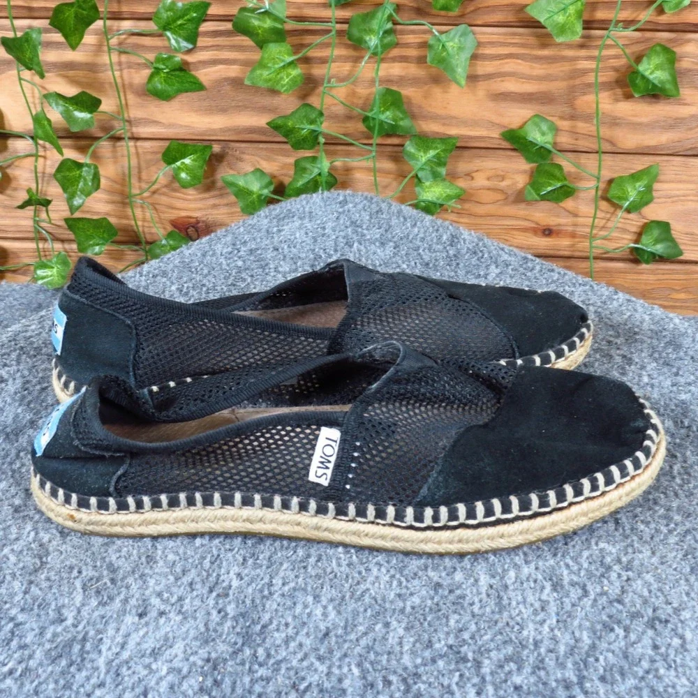 TOMS‎ Damen Mesh Alpargata Womens Espadrille Slip On Size 6.5 Casual Black Mesh